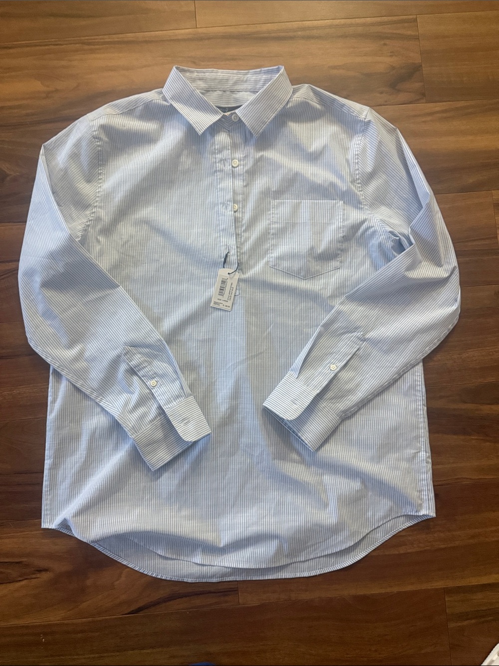 johnnie-O Light Blue & White Stripe Dress Shirt